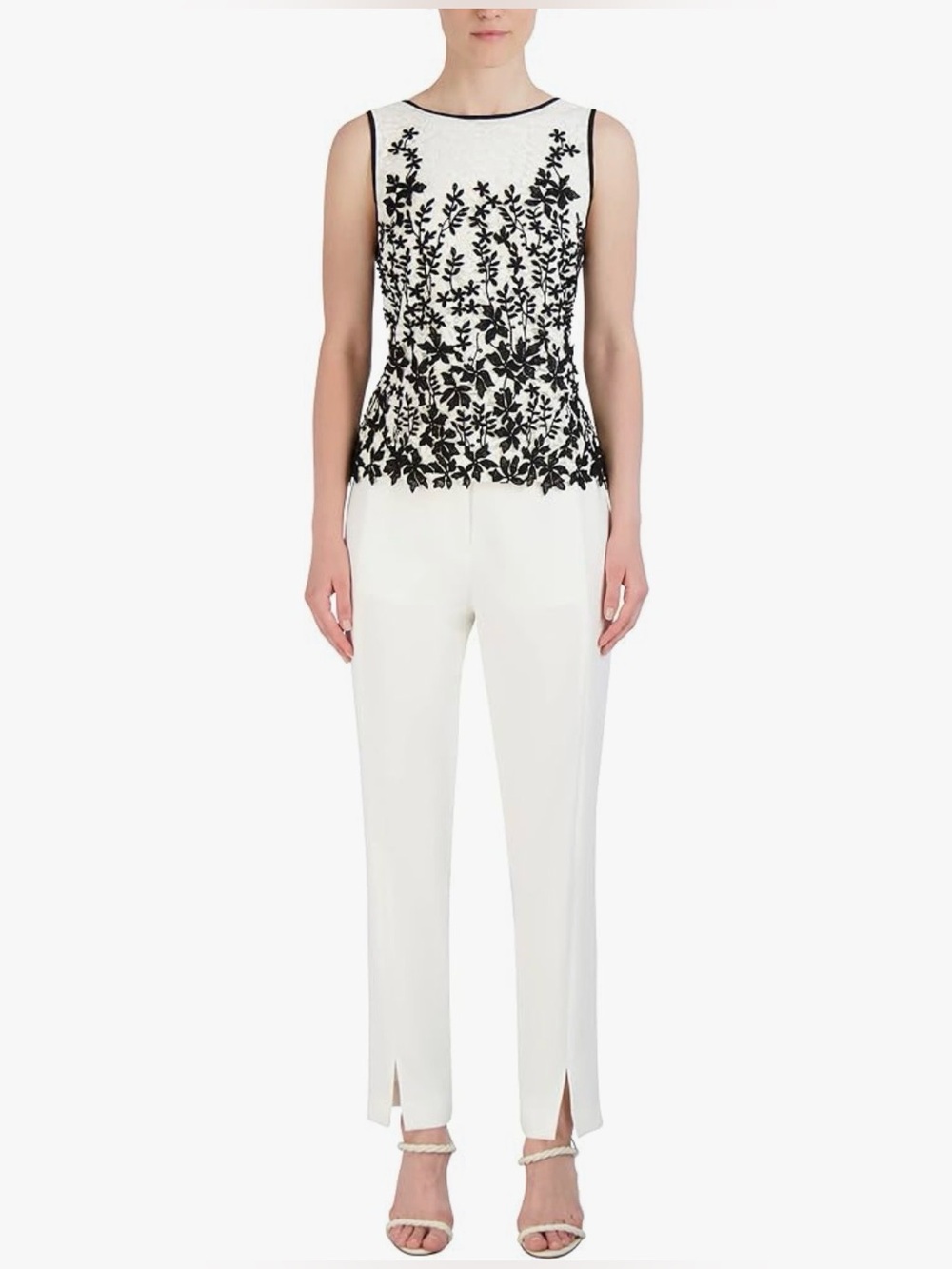 BCBGMaxazria Floral Embroidered Lace Peplum Top - Picture 3 of 16